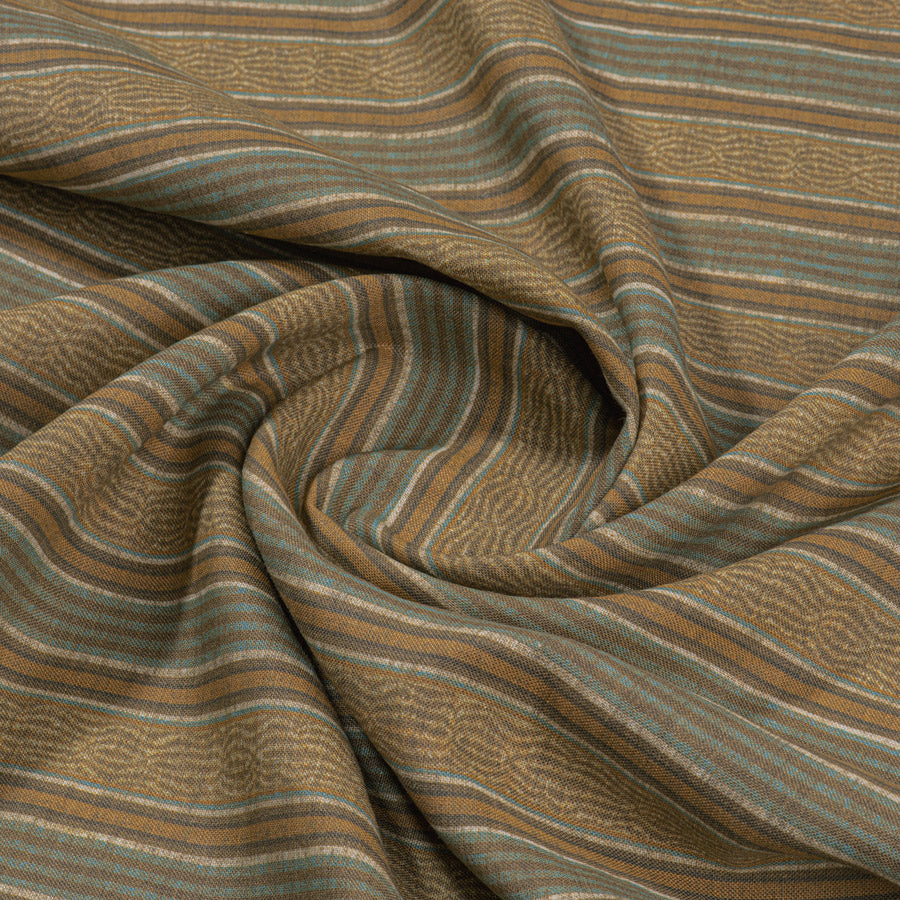 Jaujac Stripe Linen / Ochre Blue Samples