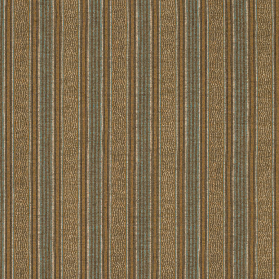 Jaujac Stripe Linen / Ochre Blue Samples