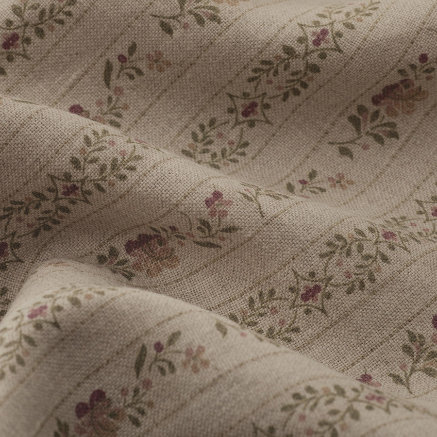 Beauclerc Stripe Narrow Linen / Natural Rose Samples