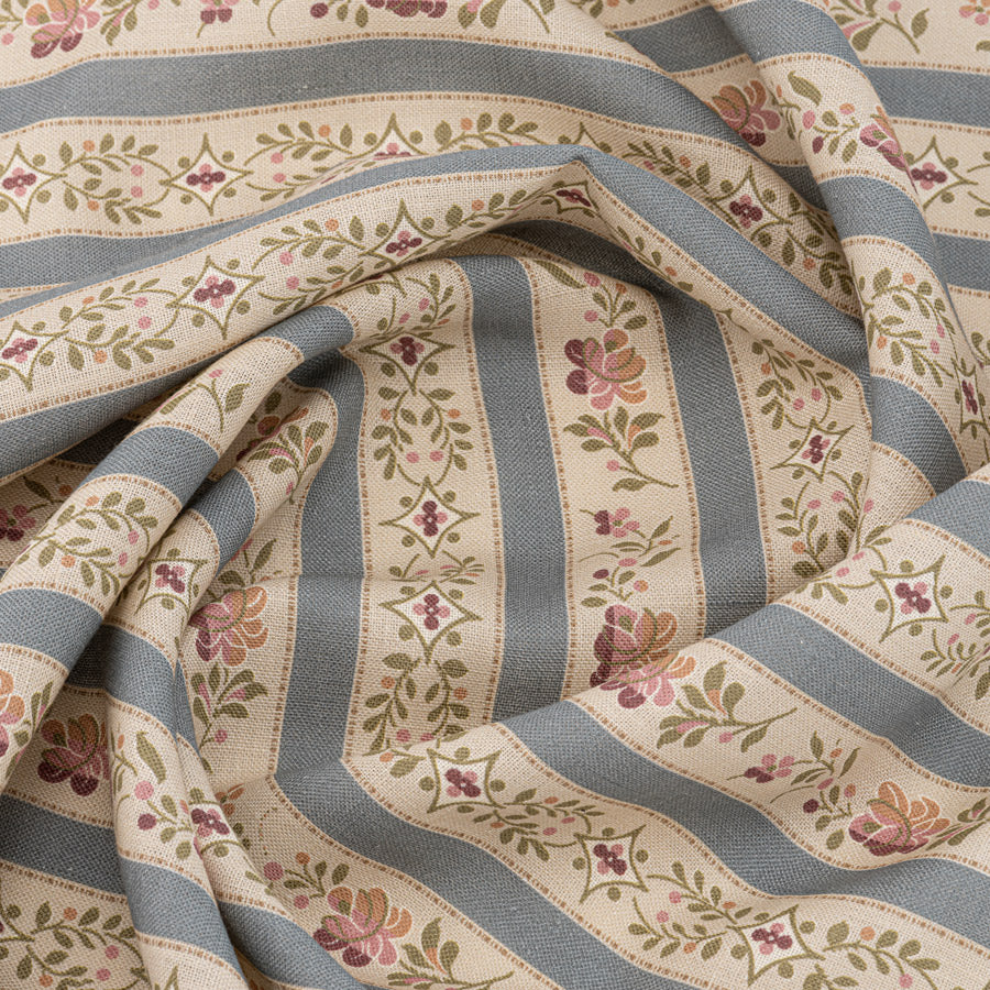 Beauclerc Stripe Wide Linen / Wedgewood
