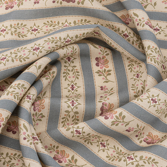 Beauclerc Stripe Wide Linen / Wedgewood Samples