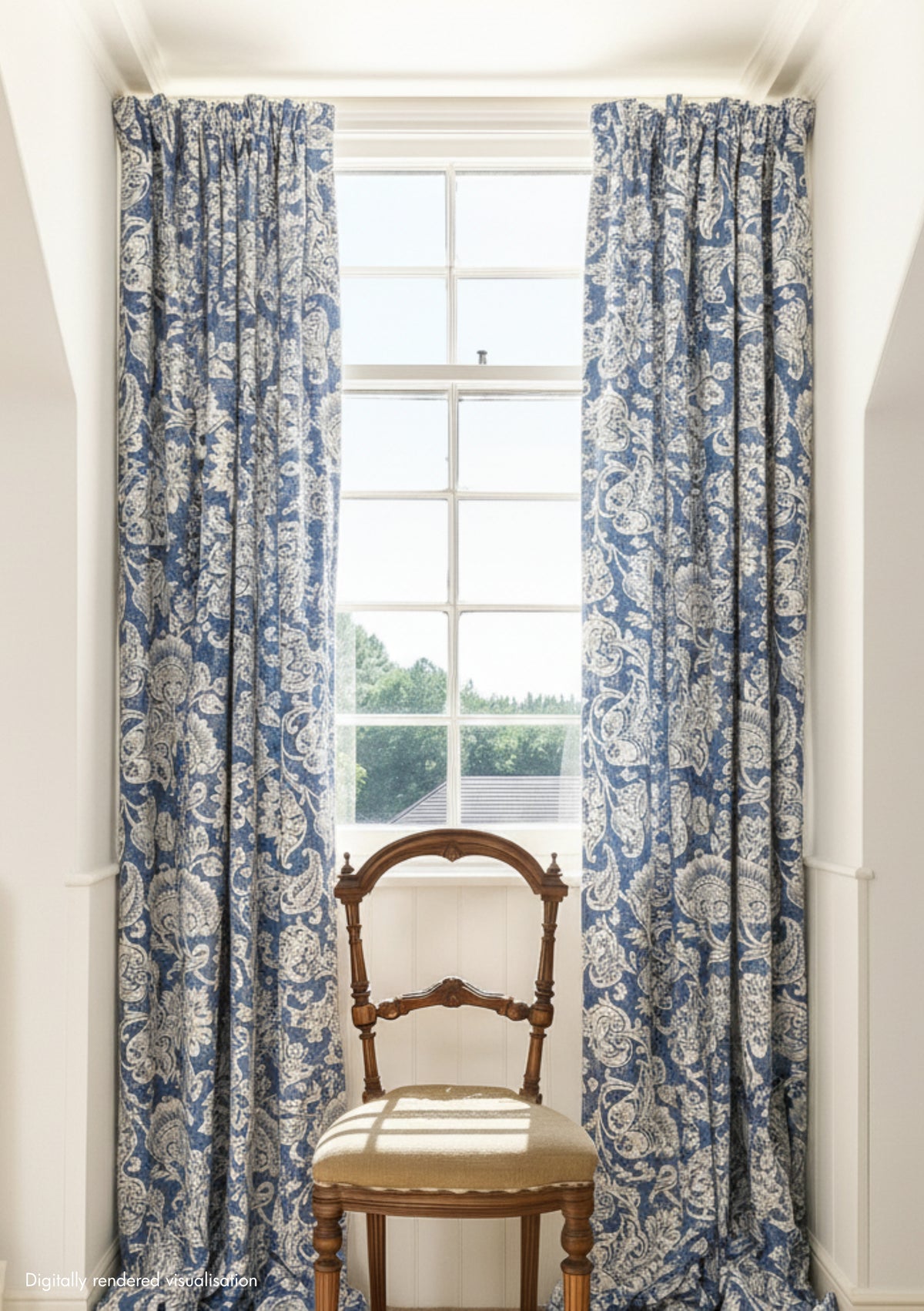 Hattingley Linen / Indigo on Ivory
