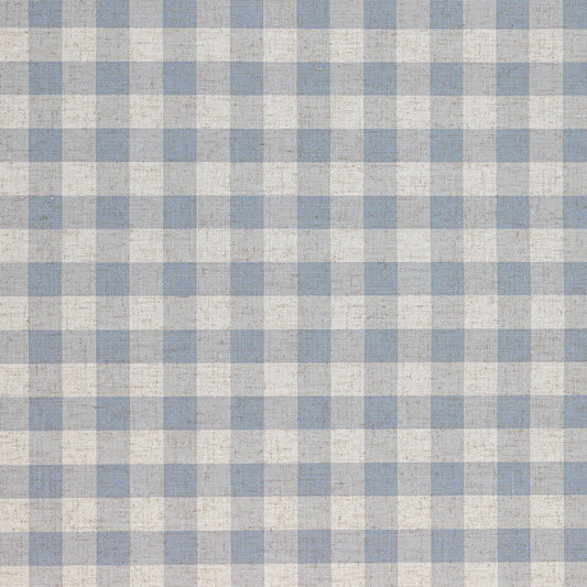 Linen Check Wallcovering / Old Blue