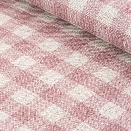 Linen Check Wallcovering / Old Rose