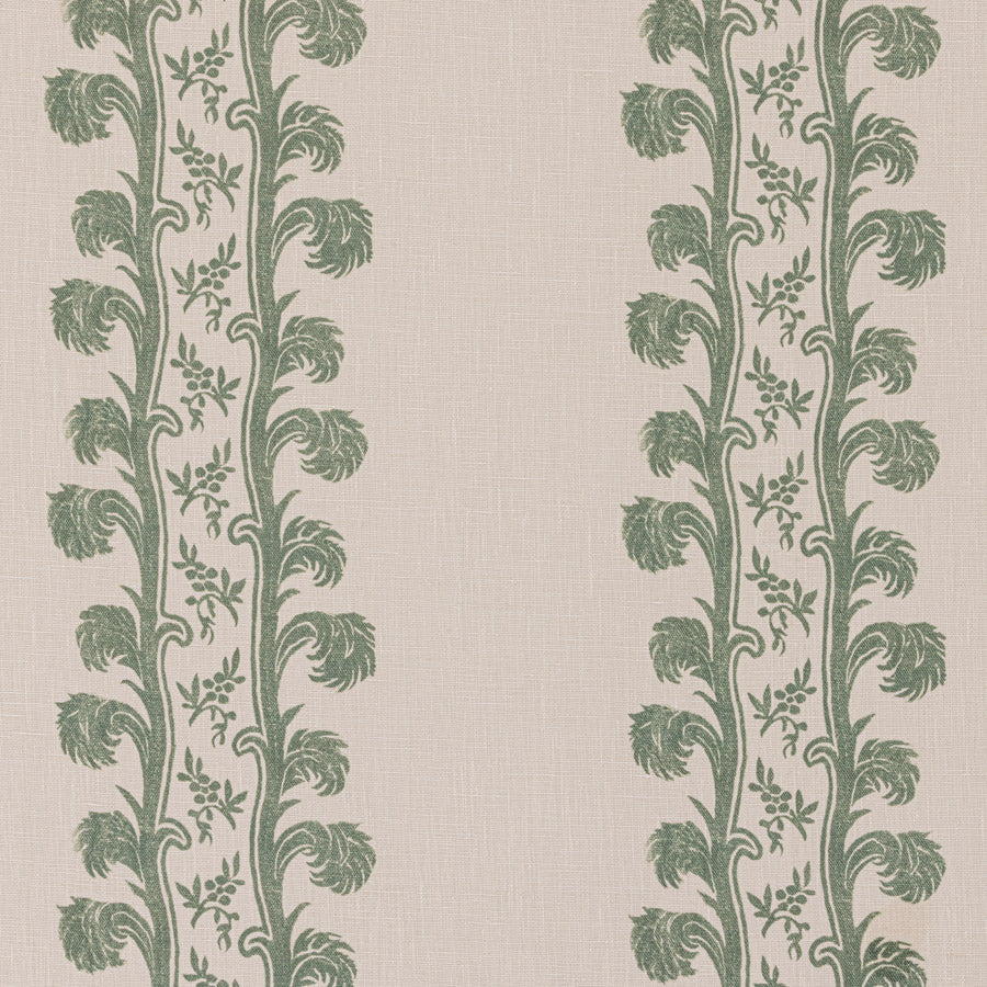 Plume Stripe Linen / Forest Green