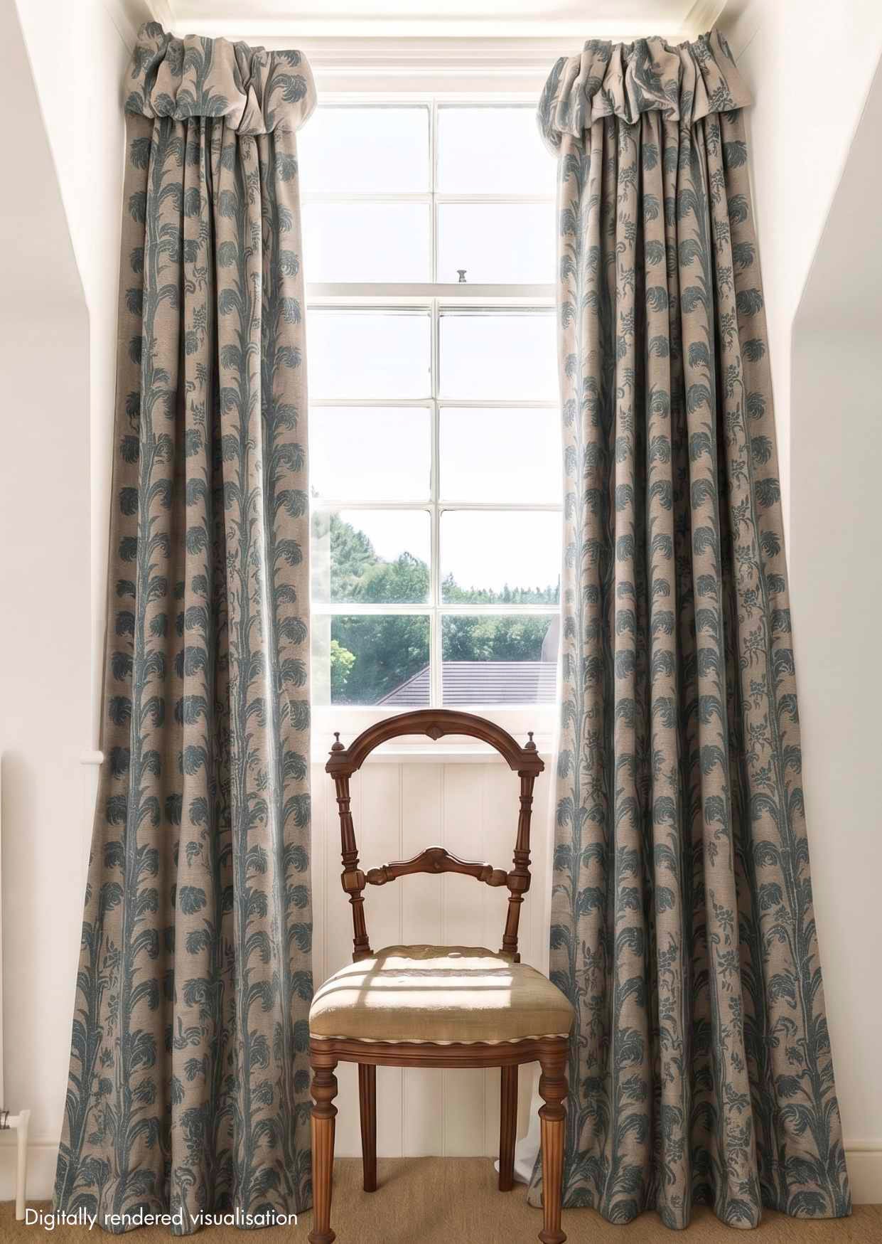 Plume Stripe Linen / Teal
