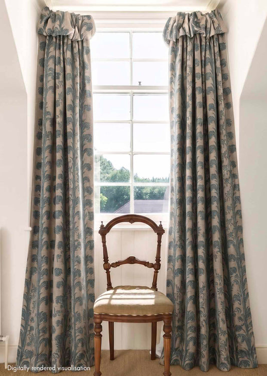 Plume Stripe Linen / Teal