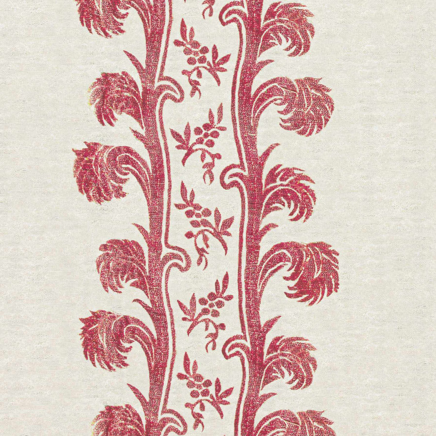 Plume Stripe Wallpaper / Sutton Red Samples
