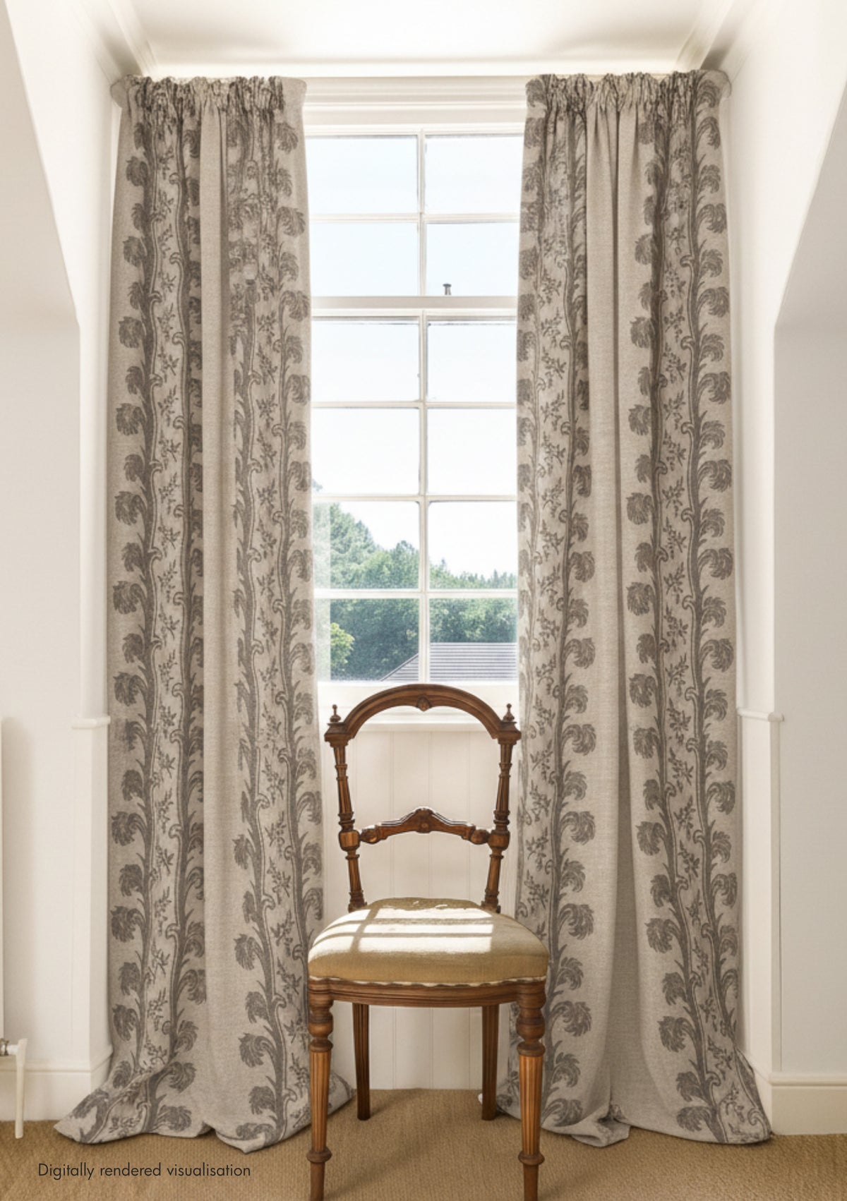 Plume Stripe Linen / Old Oak