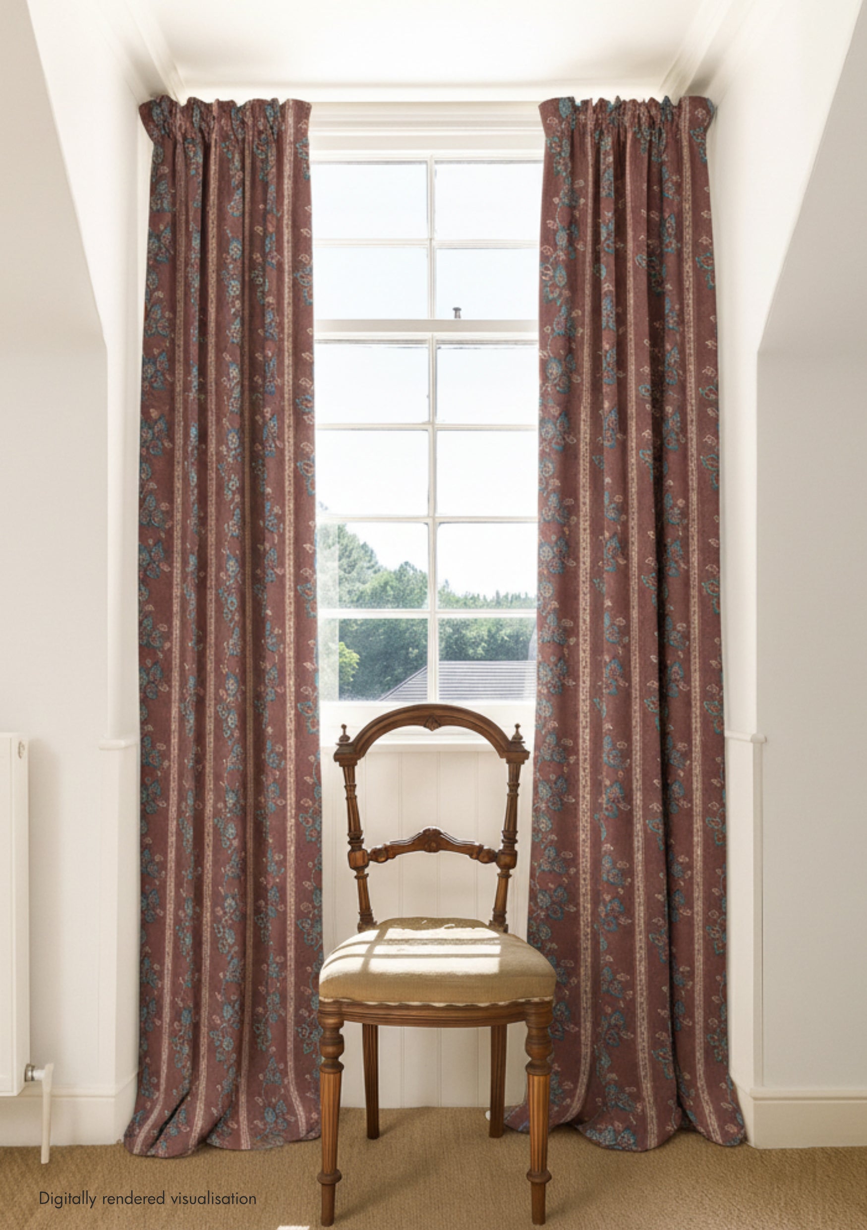 Somborne Stripe Linen / Merlot