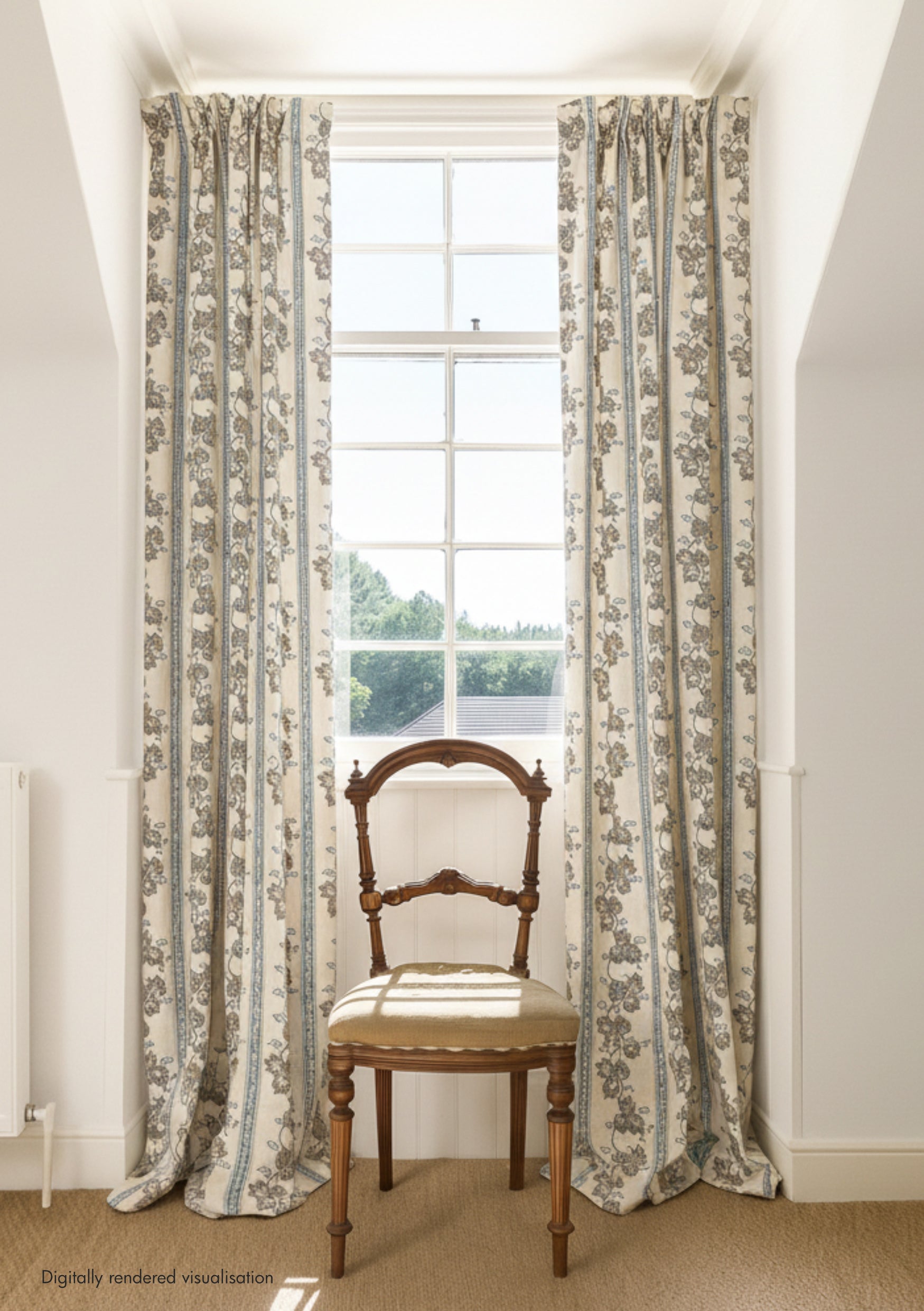 Somborne Stripe Linen / Vintage Blue