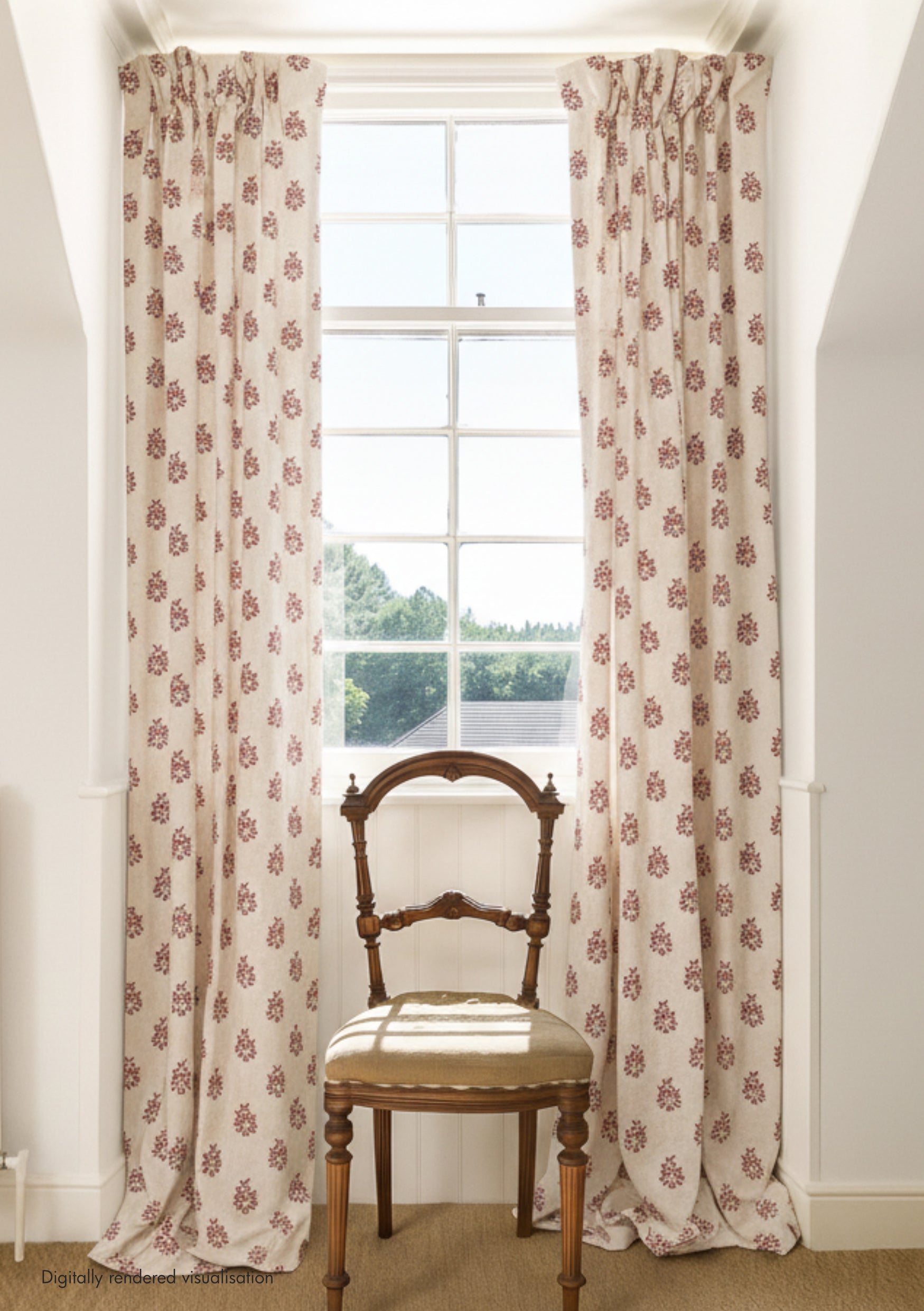 Somborne Wreath Linen / Merlot