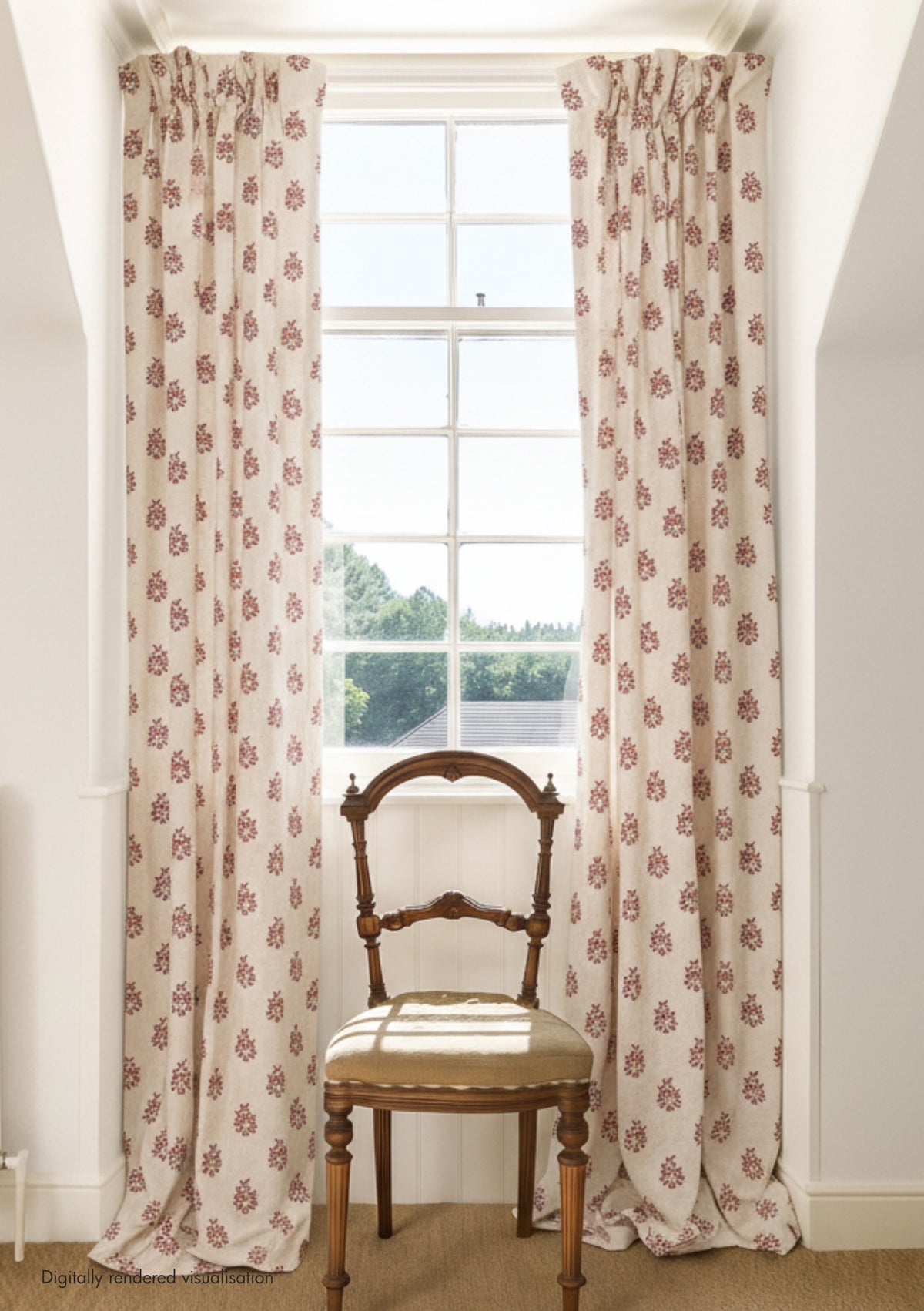 Somborne Wreath Linen / Merlot