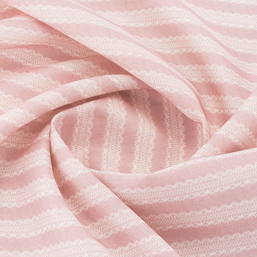 SALE: Torchon Stripe Linen / Blossom | Batch No 0204S | 4m available