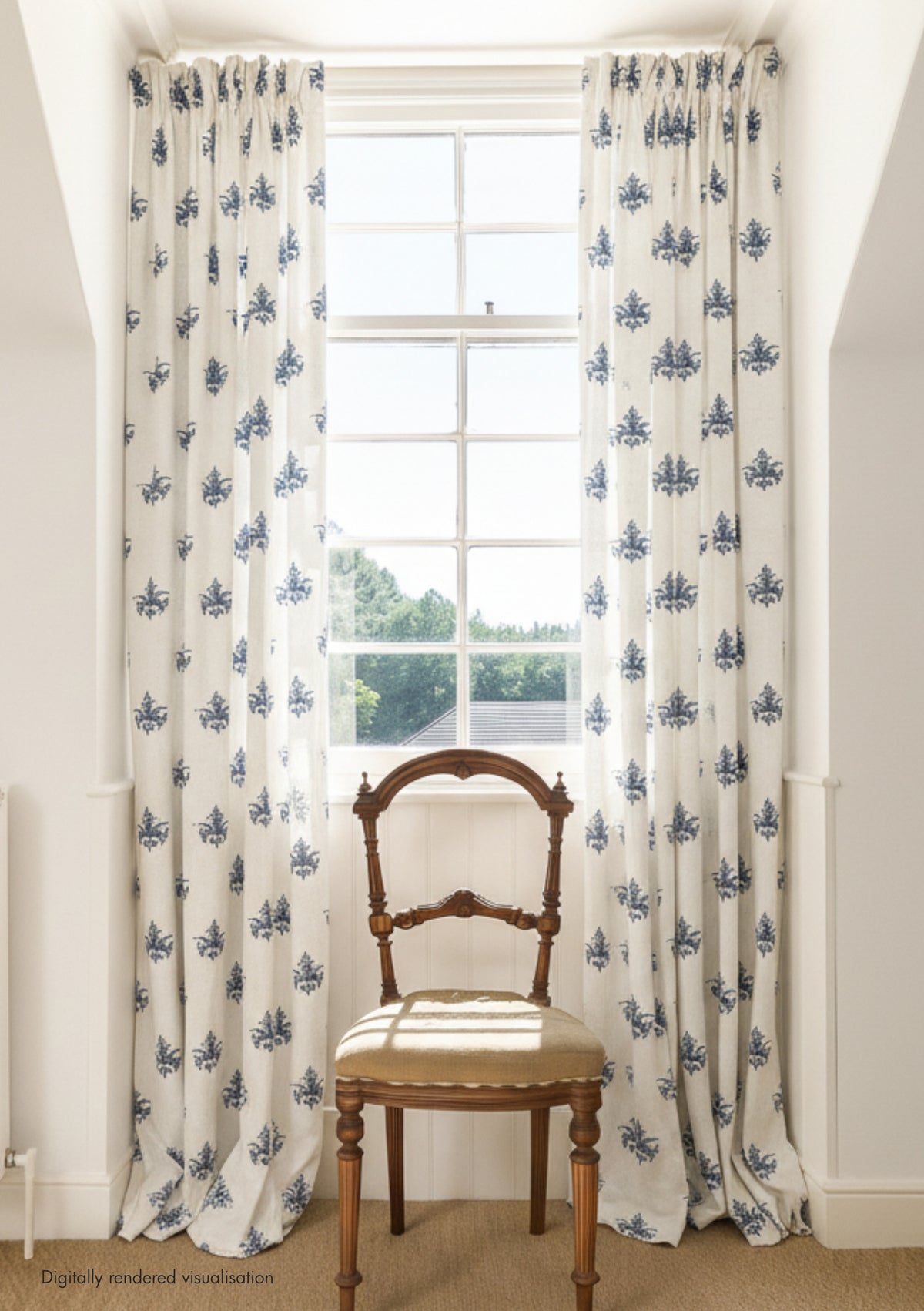 Trifolium Clover Linen / Midnight on Ivory