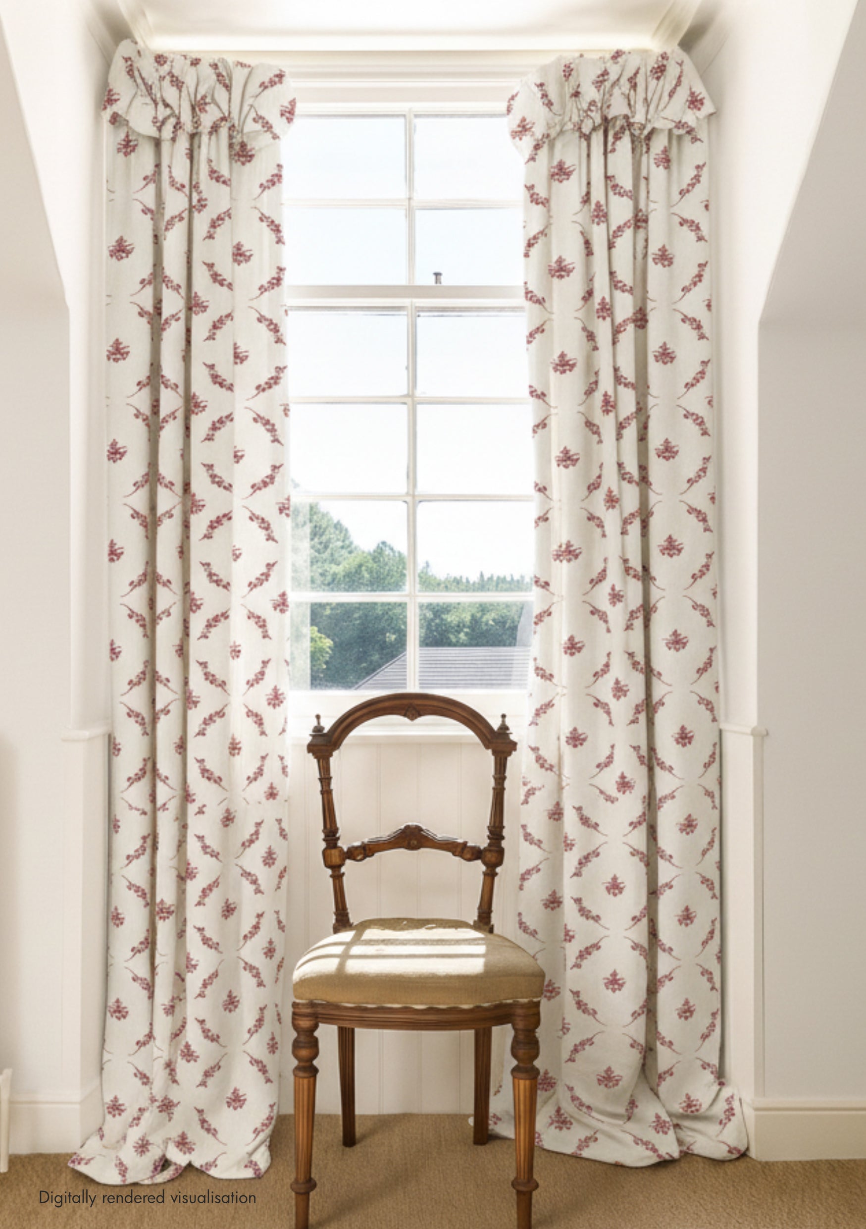 Trifolium Wreath Linen / Raspberry on Ivory