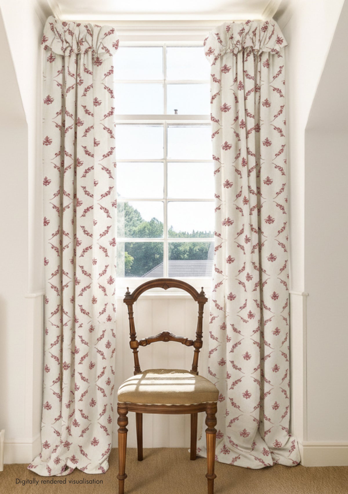 Trifolium Wreath Linen / Raspberry on Ivory