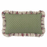 Daisy Linen Frilled Cushion / Fern