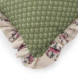 Daisy Linen Frilled Cushion / Fern