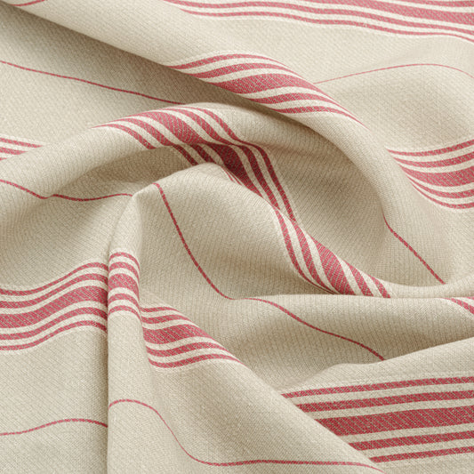 Vallon Stripe Linen / Cardinal Sample