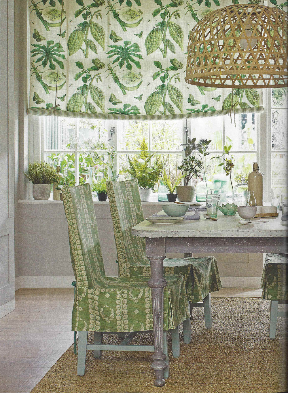 Inchyra Couronne Aged Linen/Fern Green in Homes & Gardens Magazine July 2016