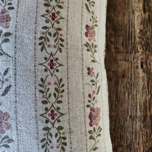 Beauclerc Stripe Wide Natural Rose Linen Cushion | 45 x 45cm