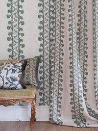 Plume Stripe Linen / Forest Green