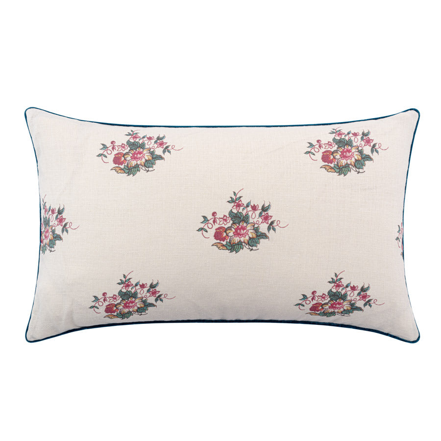Balazuc Posy Velvet Piped Cushion | 55 x 32cm