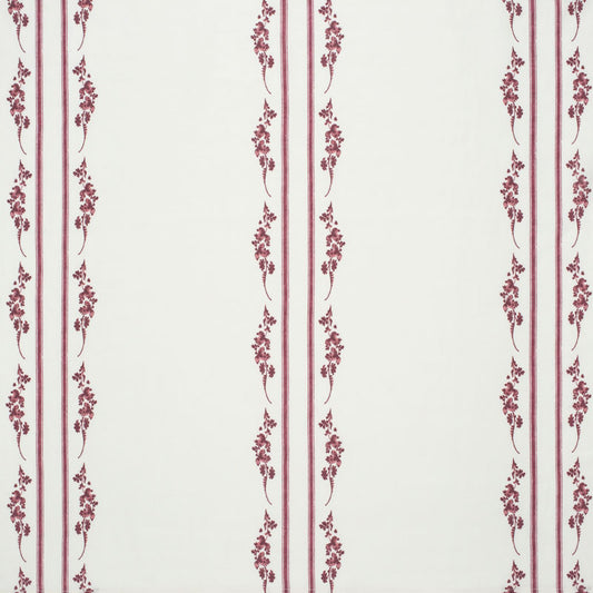 Trifolium Marchprint Linen / Raspberry on Ivory