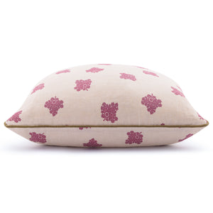 D'Arbres Raspberry Linen Velvet Piped Cushion | 50 x 50cm