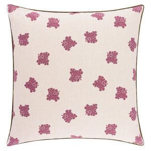 D'Arbres Raspberry Linen Velvet Piped Cushion | 50 x 50cm