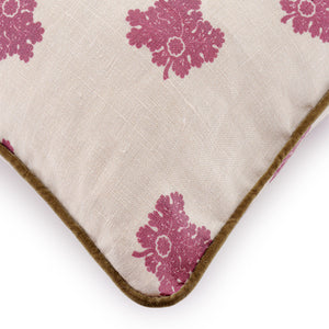 D'Arbres Raspberry Linen Velvet Piped Cushion | 50 x 50cm