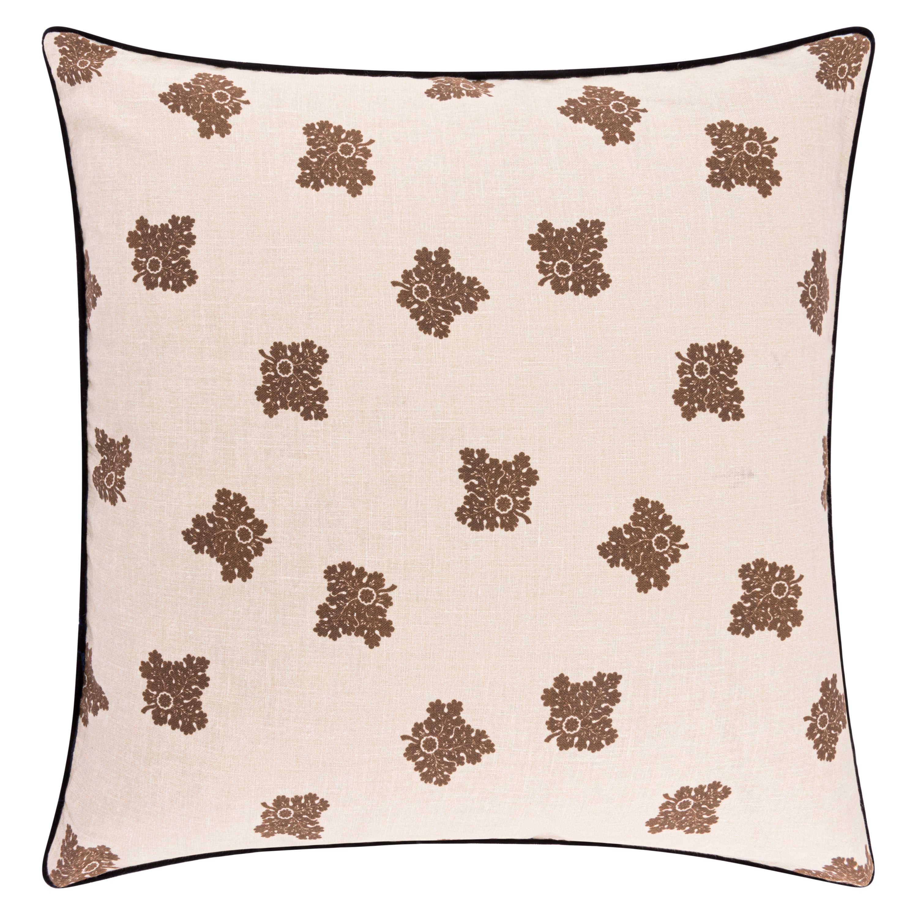 D'Arbres Walnut Linen Velvet Piped Cushion | 50 x 50cm