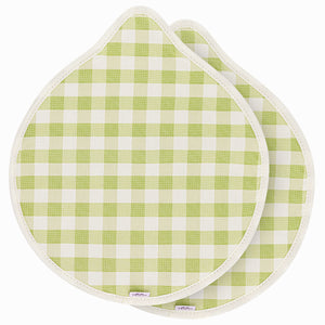 Magnetic Aga Covers / Pair / Apple Green Check