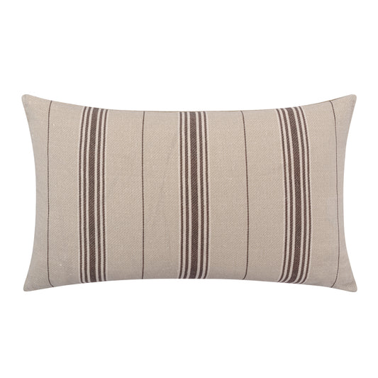 Vallon Stripe Chocolate Linen Cushion | 55 x 32cm