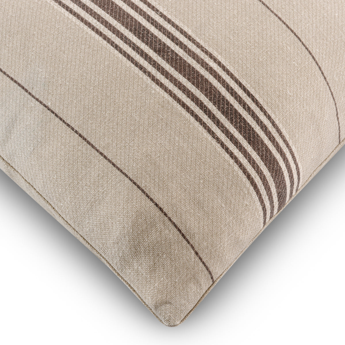 Vallon Stripe Chocolate Linen Cushion | 55 x 32cm