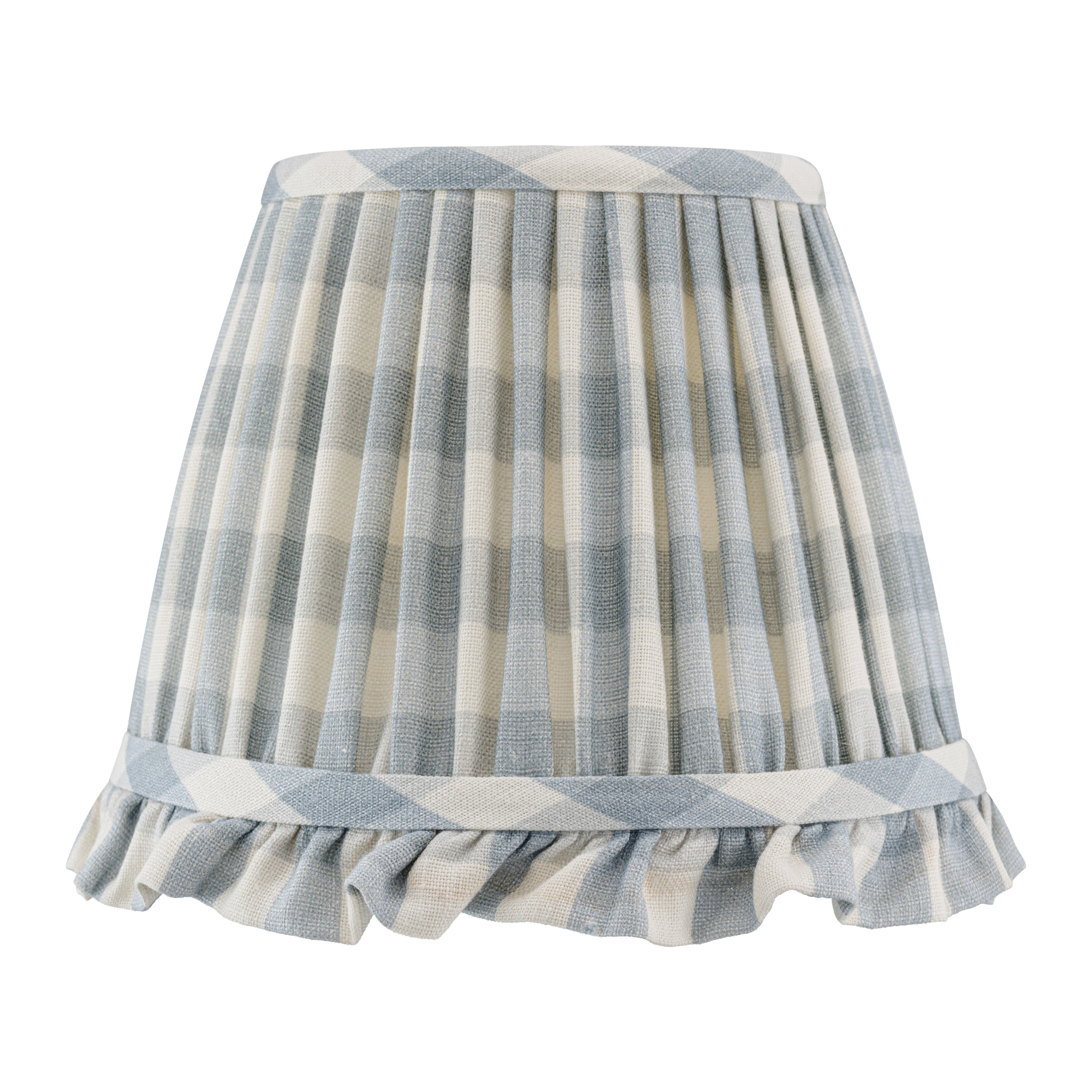 Inchyra X Imogen Pope Vintage Check Old Blue Lampshade