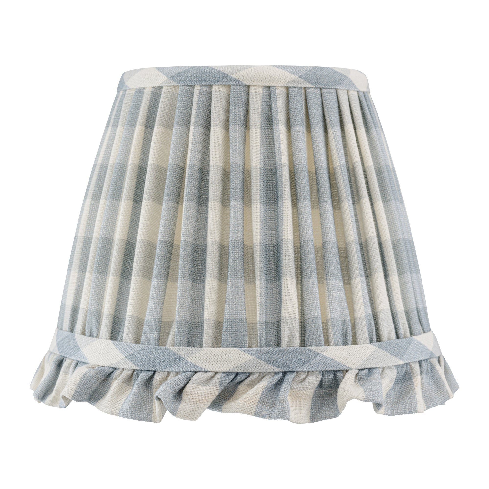 8" Inchyra X Imogen Pope Vintage Check Old Blue Lampshade