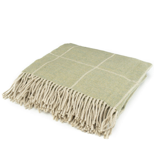 Inchyra Scottish Wool Throw / Sage