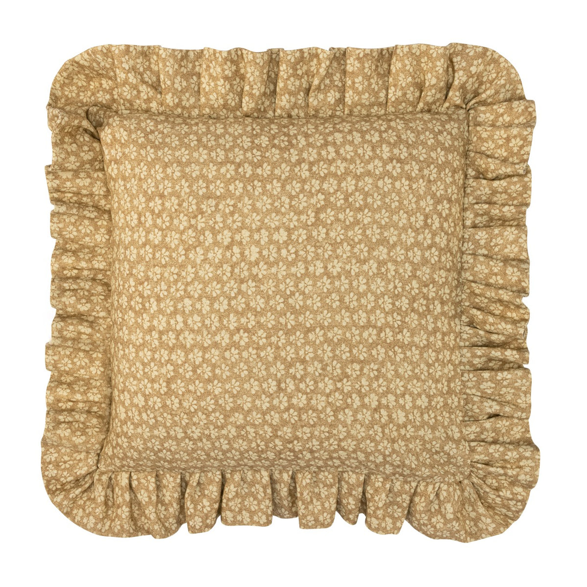 Sakura Mustard Linen Frilled Cushion | 45 x 45cm + frill