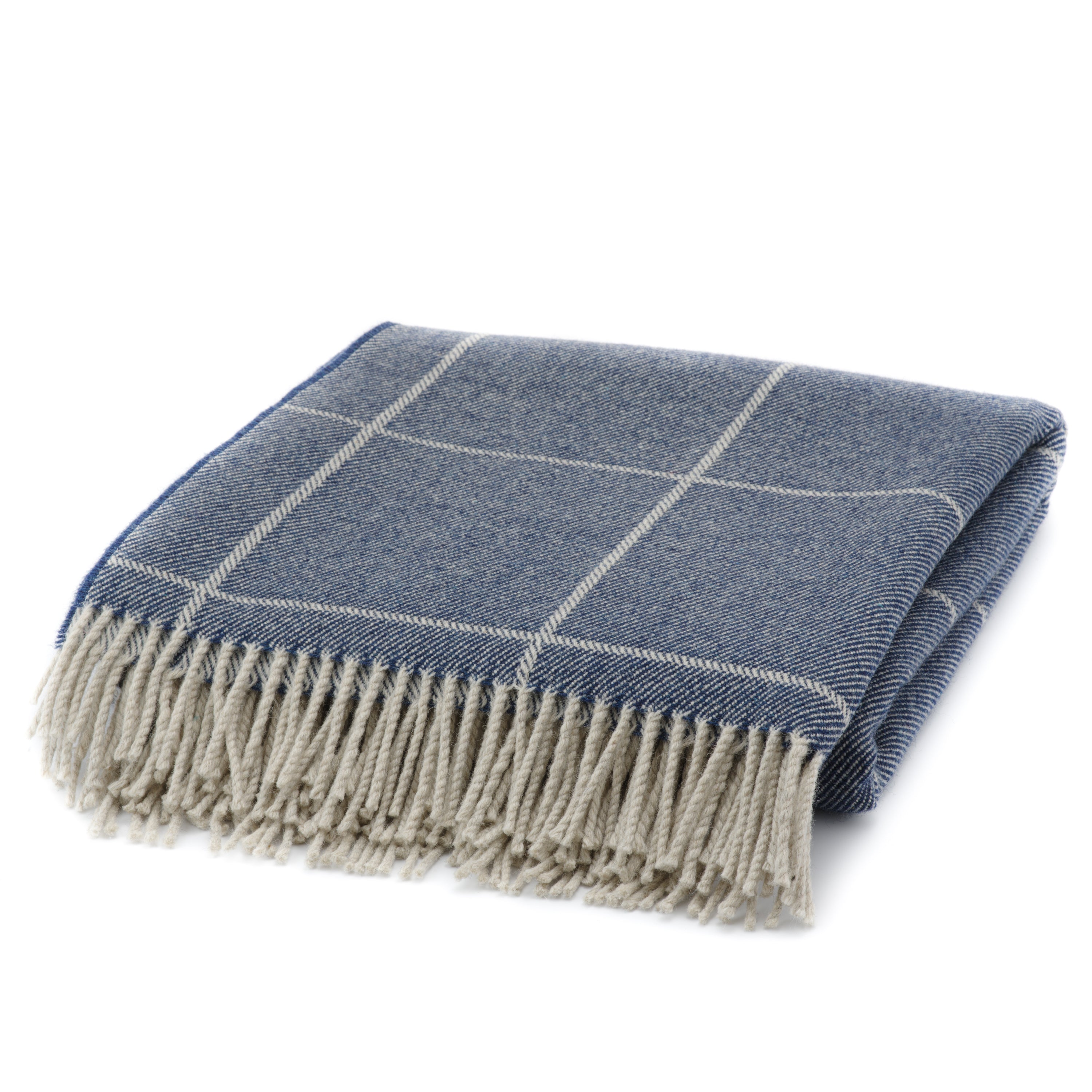 Inchyra Scottish Wool Throw / Indigo