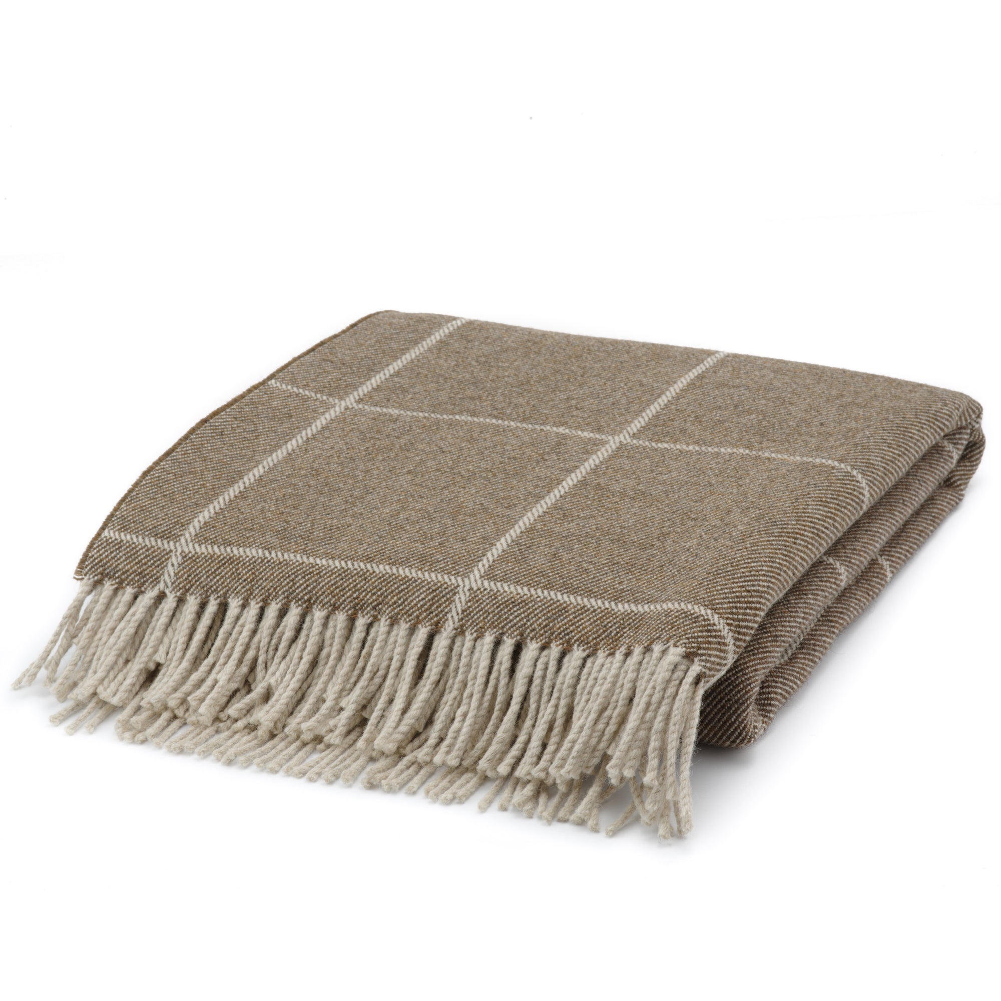 Inchyra Scottish Wool Throw in Conker